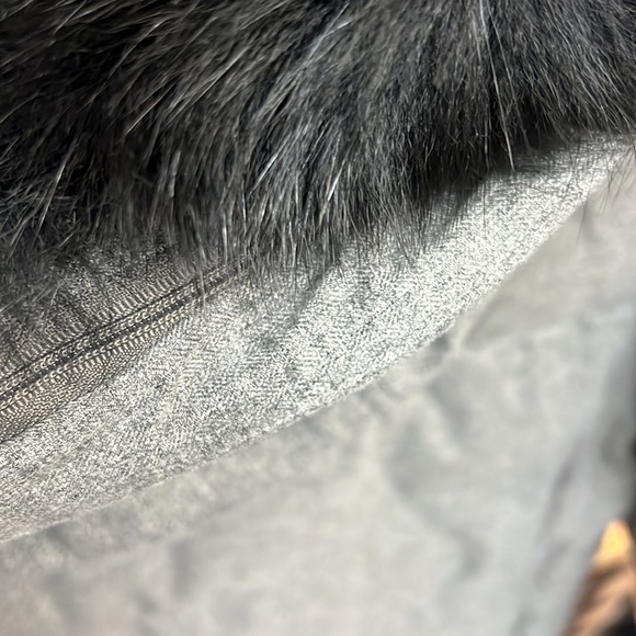 NWT,tahari mens real fur top puffer jacket light grey - Picture 11 of 17